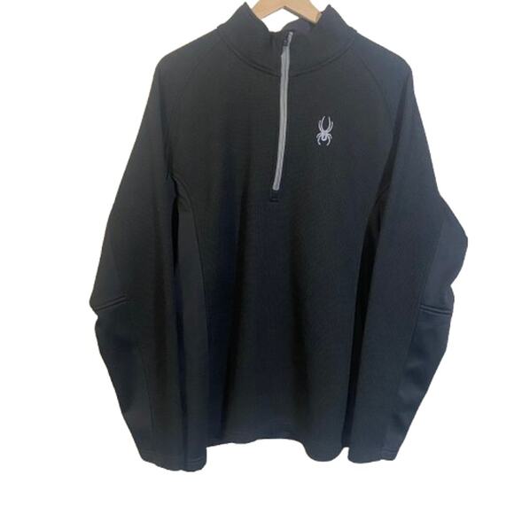 Spyder Men's Black Outbound Long Sleeve Embroidered Sweater Sz XXL Unisex - Picture 1 of 13